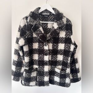 Papa Vancouver Women's Checkered Teddy Jacket Sz XL